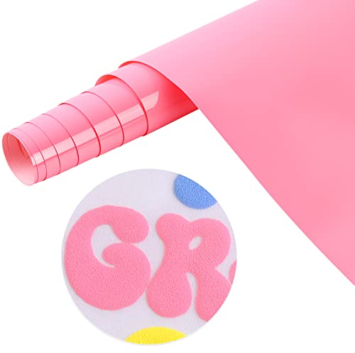 Tintnut Pellicola floccata 3D per plotter, in gommapiuma rosa, per tessuti, 10 pollici x 6 m, per toppe creative, perfetta per plotter e pressa di trasferimento