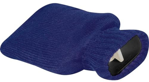 Wärmflasche mit Strickummantelung / Farbe: blau