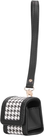 Tbest Sofortbildkamera-Aufbewahrungstasche, Sofortbildkamera-Tasche, Stilvolle PU-Schutztragetasche mit Karomuster und Handschlaufe für PAL (Black)