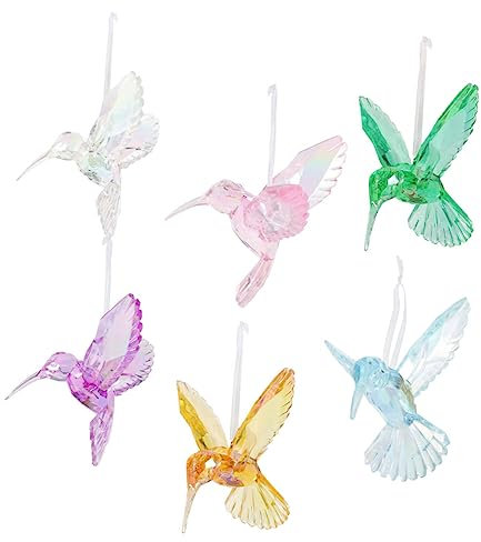 HOOTNEE 6 Stück Acryl Vogelornament Zum Aufhängen Als Deckendekoration Vogeldekor Für Schlafzimmer Oder Zuhause Hängende Deckendekoration Für Kronleuchter Und Wände