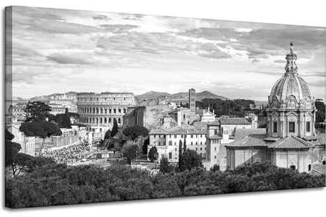 GP TONER Leinwandgemälde Rom Italien schwarz-weiß 120X60