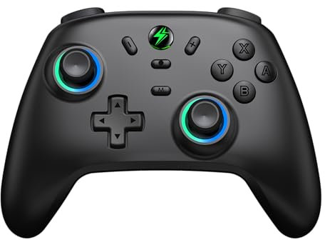 HELLCOOL Controlador de conmutación con joysticks, controlador para Switch/Lite/OLED, Windows (conexión por cable)/iOS/Android, Switch Pro Controller con joysticks/Turbo/función de despertar