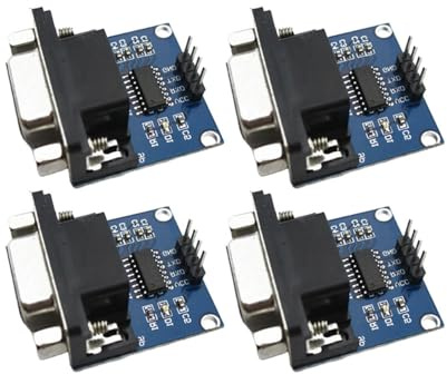 4 piezas Módulo Convertidor MAX3232 232 a TTL Puerto Seriel Board Conector, Módulo Convertidor RS232 a TTL, para Interfaz Serial Conexión DB9 3,3 V a 5 V Módulo Root MAX3232