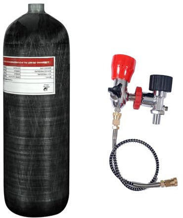 TUDIVING-6,8-l-Hochdruck-Luftflasche aus Kohlefaser, 414 Cu in Tauchflasche mit DIN-Ventil, Tauchadapter, Füllstation, 4500 Psi Paintball-Tank für PCP-Luftgewehr-Gerätetauchen