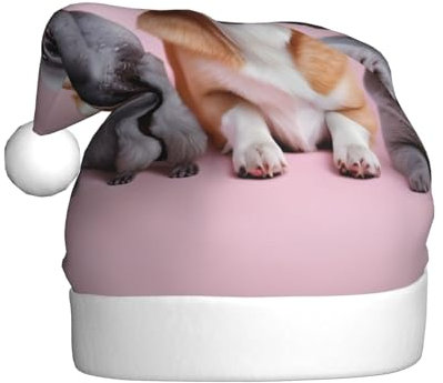 WDXQHY Four Pets Chapeau de Noël en peluche pour adulte Décoration de vacances et accessoire de fête Chapeau de Noël pour adulte Décoration de fête Chapeau