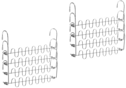Garneck 2 Sätze Kleiderbügel Faltbarer Kleiderständer Faltbarer Kleiderhänger Gürtelhalter Für Männer Gürtelhalter Für Den Kleiderschrank Reisebügel Rostfreier Stahl Silver 4 Stück * 2