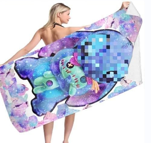 ADYEKSD Cartoon Beach Handtuch, 70 x150cm Kinder Handtuch Badetuch Weiches und Saugfähiges Badetuch mit Süßes Muster, Mikrofaser Strandtuch Perfekt für Strandausflüge, Sport, Yoga, Schwimmen