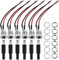Jesiah 5.5 x 2.1 MM 10A Dc Power Jack Socket, 6PCS Female Panel Mount Connector with 20AWG Cable & DC Barrel Jack Plug