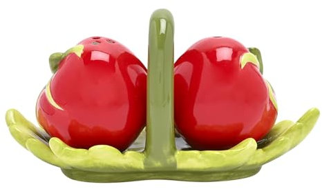 The Cottage Garden - Salt & Pepper Shaker Set - Tomatoes - Spring Novely Home Decor Gifting - Homeware, Kitchen & Dining - H: 8cm x W: 15cm.