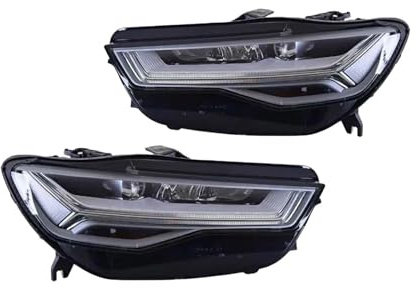 Scheinwerfer kompatibel für Audi A6 C7, LED-Scheinwerfer 2012–2015, Scheinwerfer A6 C7, DRL, Blinker, Fernlicht, Angel Eye-Projektorlinse, 2 Stück(For 2016-2018)