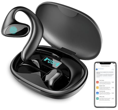 FOGOIN Meacode Ai Translation Earbuds, KI Übersetzer Echtzeit, 144 Sprachen, Geräuschunterdrückung, 30h Akku, Offline, Musik & Anrufe (Schwarz)
