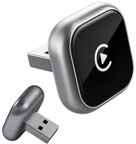 Sunweyer Mini Wireless CarPlay & Android Auto Adapter: actualización de Cable a inalámbrico, diseño Compacto de Menos de 1 Pulgada para Coches con Cable de fábrica