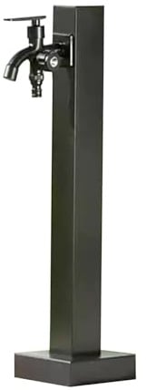 Fuente Jardin Exterior,Columna de Agua Independiente para Jardín, Columna de Agua Vertical Anticongelante para Exteriores de Acero Inoxidable 304(Negro F - 60cm)