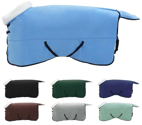vidaXL Pferdedecke Volles Aqua 155 cm Polarfleece, Moderne Reiterausrüstung, warme Pferde-Decke, wetterfest, verstellbar, Fleece für den Stall
