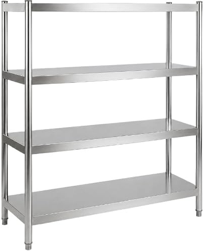 Générique Rayonnage INOX Plein 1200 × 500 × 1700 mm – 4 Niveaux
