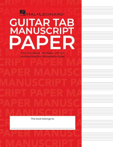 Guitar Tablature Manuscript Paper Wire-Bound | Blank Sheet Music Book | 11 Tablature Staves Per Page for Guitarists and Composers