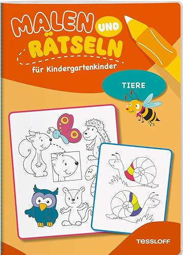 Malen und Rätseln für Kindergartenkinder. Tiere: Suchen, Zählen, Zuordnen, Verbinden für Kinder ab 3 Jahren (Mal- und Rätselbücher)
