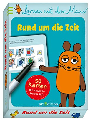 Lernen mit der Maus - Rund um die Zeit: 50 Karten mit abwischbarem Stift