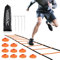 Yissvic Koordinationsleiter und Kegel, 6 m, 12 verstellbare Sprossen, Fitness-Speed-Trainingsgerät Gold