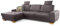 Cavadore Ecksofa Puccino mit Federkern, Schlaffunktion, verstellbarer Sitztiefe und 2 Kopfstützen / Sofa in L-Form im Landhaus Design / 281 x 86 x 178 cm / Mikrofaser grau