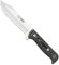 Cudeman Cuchillo 119-M hoja de acero inoxidable ACX-380 de 13 cm empuñadura de micarta negra de 12 cm para caza, pesca, supervivencia y bushcraft + Portabotellas regalo