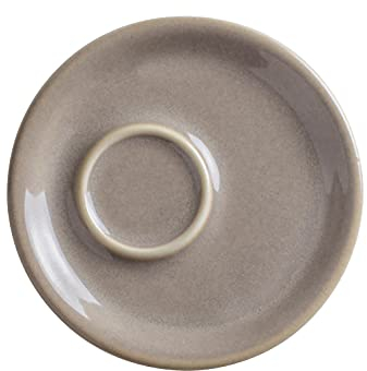 KAHLA Homestyle Untertasse 11,7 cm desert sand rustikales Geschirr aus Porzellan mit Steingut- und Keramiklook kleine flache Untertasse für Espresso- und Mokkatasse rund grau