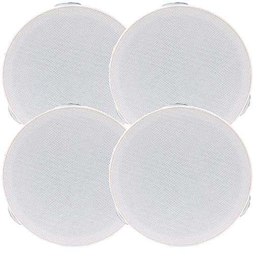 2x PAIR 4 Mini Low Profile Ceiling Speaker 8 OHM 2 Way Compact Mount Slim Line