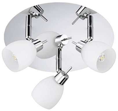 Trango Modern 3-flammig LED Deckenleuchte 3982-038 Deckenstrahler Badleuchte in Chrom inkl. 3x LED Leuchtmittel Strahler schwenk- und drehbar