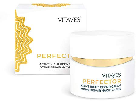 VITAYES Nachtcreme mit Hydrasalinol und aktivem Repair Complex, Anti-Aging Feuchtigkeitscreme für Gesicht & Haut - made in Germany - 50 ml