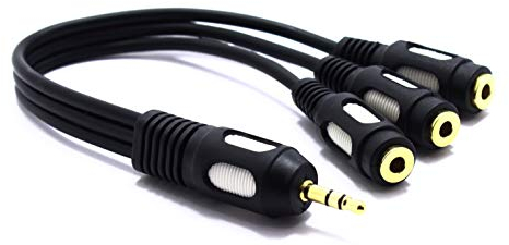 VITALCO Jack 3,5 mm Divisor Triple Jack 3,5 mm AUX 1/8 Macho a 3 Vías Hembra Adaptador Audio Estéreo Cable para Auriculares 5.1 Altavoces