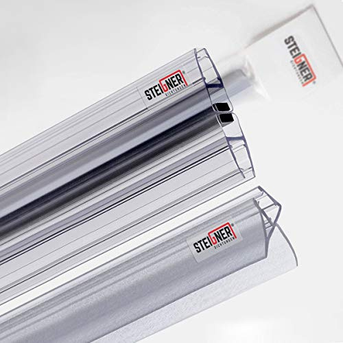 STEIGNER Duschdichtung Spar-Set für 6-8 mm Glasstärke: Ersatzdichtung 100cm Gerade UK09 + Set 2