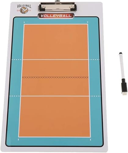 Backbayia Fussball Volleyball Coaching Board Doppelseitige Taktikbrett Taktiktafel mit Stifte (Volleyball)