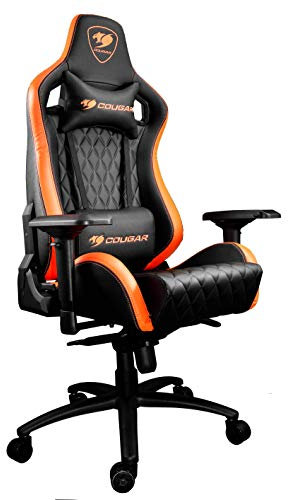Cougar Armor S Gaming Chair with Reclining and Height Adjustment, Black and Orange