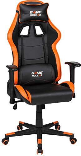 Duo Collection Game Rocker Gaming Stuhl G-10 Kunstleder, schwarz/orange, bis 110 kg belastbar