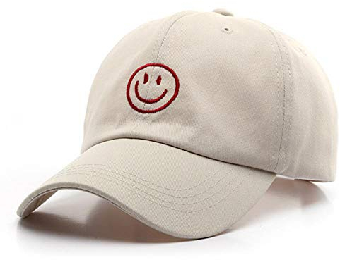 UKKD Baseball Cap Baseballkappen Für Männer Mütze Streetwear Stil Frauen Mütze Stickerei Smiley Casual Cap Dad Hat Hip Hop Cap