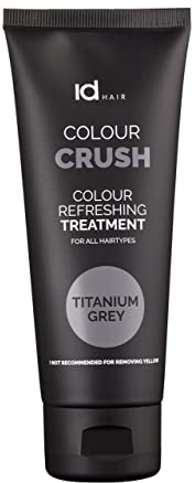 IdHAIR Colour Crush Titanium Grey - Haartönung Treatment Kur - Graue Tönung Creme - Haarfarbe for all Hairtypes - Professional Grau - 100 ml (1er Pack)