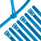 XINGO 100 Pièces Collier de Serrage Bleu Plastique Réutilisables, 300mm x 7.6mm, Attache Câble Colorées, Serre Câbles Nylon, Colliers Serre-Cable Résistant aux UV