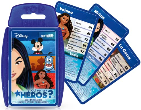 Winning Moves WM00537-FRE-6 Top Trumps Disney Brettspiel Kartenspiel Battle Game Französische Version