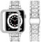 wutwuk Compatible Apple Watch Straps 41mm Women Metal Sparkling iWatch band with Bling Case, Replacement Diamond Rhinestone Glitter Wristband for Apple Watch Series 9 8 7-Silver 41mm