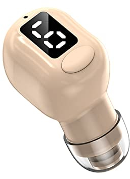 Single Invisible Bluetooth Earbuds Smallest Tiny Hidden Headphones for Work Small Sleep Ear Buds Mini Spy Microphone Wireless Hidden Secret Micro Earbuds for Small Ears Discreet Earpiece - Beige