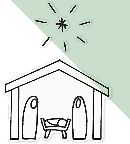 Große 460mm 'Weihnachtskrippe' Wiederverwendbarer Durchsichtiger Statischer Fensteraufkleber/Aufkleber (WC00048510)