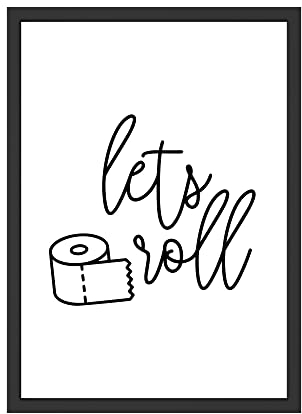 WBdesignz Lets Roll Klopapier Spruch Badezimmer Toiletten Bild Poster Lustiges Wandbild Wanddeko (ohne Rahmen) (DIN A4)