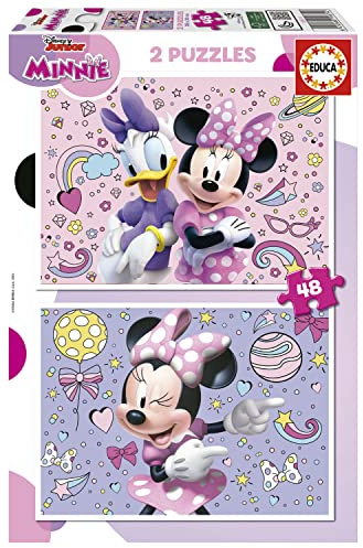 Educa - 2x48 Minnie Mouse Puzzles Disney Character | Double Play | Educational Learning Toy | Ages 4+ (19674)