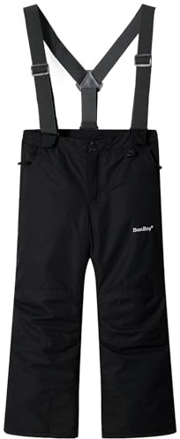 BenBoy Kinder Skihose Wasserdicht Schneehose Windproof Softshellhose | Latzhose Outdoor Winter Warm Gefüttert Skibekleidung Thermohose Jungen Mädchen Snowboardhose