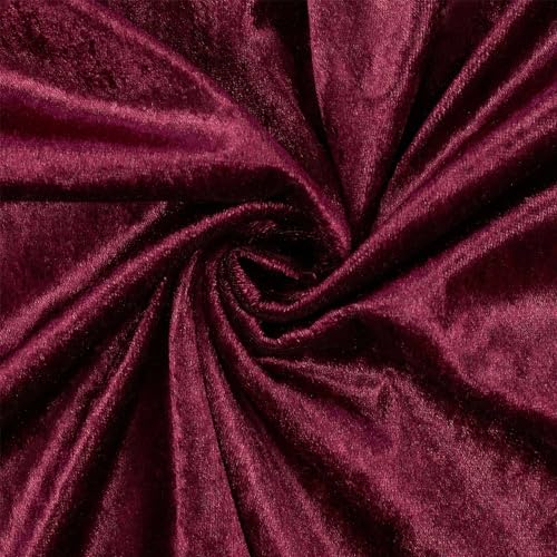 Pannesamt Stoff glänzend, uni weinrot (Länge am Stück: ab 50cm / Breite: 150cm)