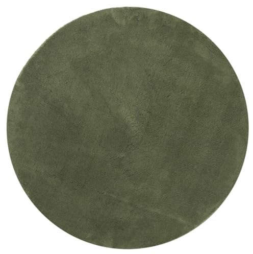 vidaXL Teppich HUARTE Kurzflor Weich und Waschbar Waldgrün Ø 160 cm