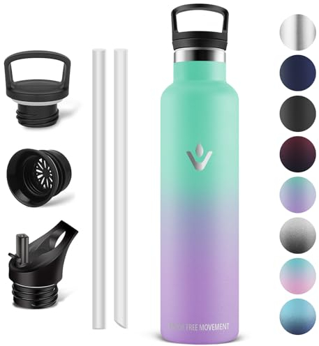 Vikaster Borraccia termica - Borraccia 1l, Borraccia acciaio inox, Borracce Senza Perdite, Borraccia con Cannuccia, Borraccia Termiche Sportiva, Adulto, Scuola, Outdoor