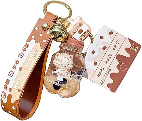 HYKJSHED Kawaii Donut Porte-clés Mignon Bubble Tea Porte-clés Bear Porte-clés Pendentif Poupée for Fille