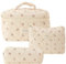 3 teiliges Reise Kosmetiktasche Set,kulturbeutel Damen,Kulturtasche,Make-up Tasche Coquette Aesthetic Makeup Tasche Cosmetic Bag,Groß Kapazität,Baumwolle,Blumen Muster kulturbeutel (Kosmetiktasche#4)