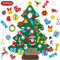 JIAMIAN 37 PCS Feutre Arbre de Noël, Jouets de Noël pour Enfants, Arbre de Noël Amovible, Ensemble de Décoration Suspendue Intérieure de Noël, Cadeau d'arbre de